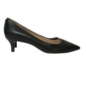 SAM EDELMAN Fori Kitten Heel Pump Black Leather Pointed Toe Womens 8.5M Shoes
